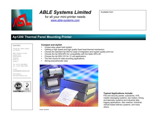 AP1200 Easy Load Thermal Panel Printer.