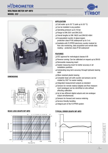 bulk water meter WP-MFD / model 222