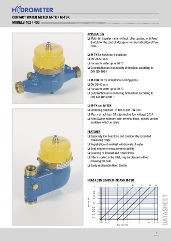 contact water meter M-TK / model 402 / M-TSK / model 403