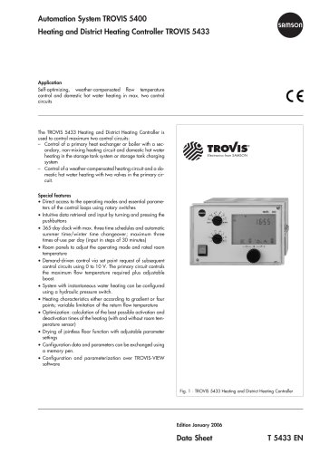 Heating and District Heating Controller TROVIS 5433