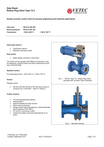 Rotary Plug Valve Type 73.3