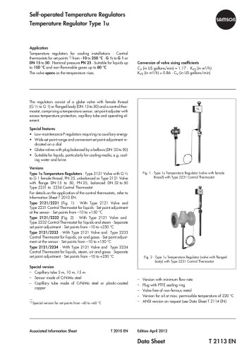 Temperature Regulator Type 1u