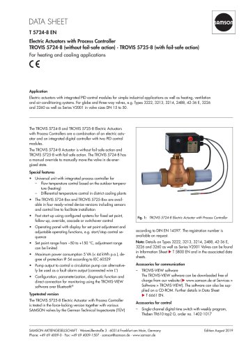 TROVIS 5724-8 (without fail-safe action) · TROVIS 5725-8 (with fail-safe action