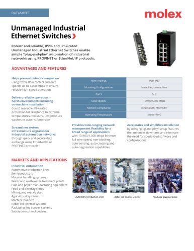 Unmanaged Industrial Ethernet Switches