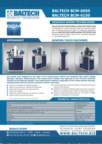 Bearing Condition Monitoring Stand BALTECH BCM