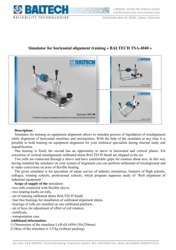 Training Stand BALTECH TSA-4040