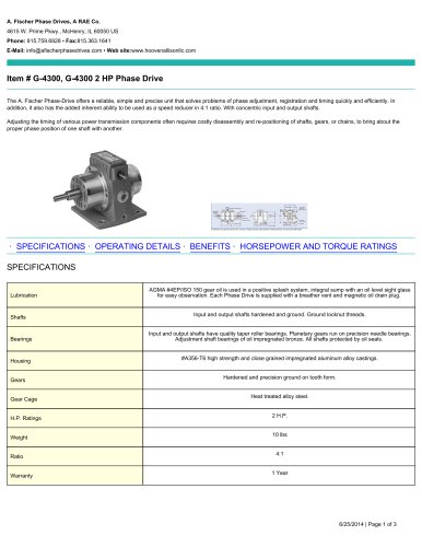 G-4300, G-4300 2 HP Phase Drive