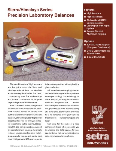 Laboratory Balances Himalaya series