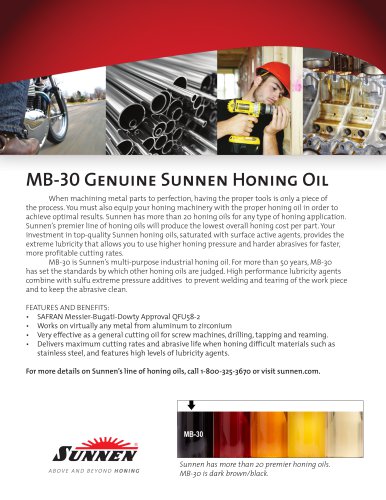 MB-30 Genuine Sunnen Honing Oil