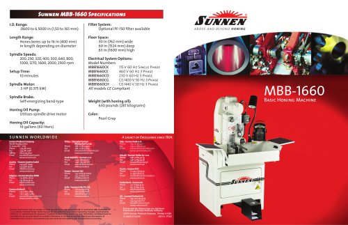 MBB-1660 Basic Honing Machine