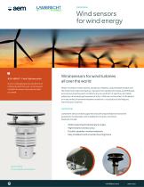 Wind sensors for wind energy