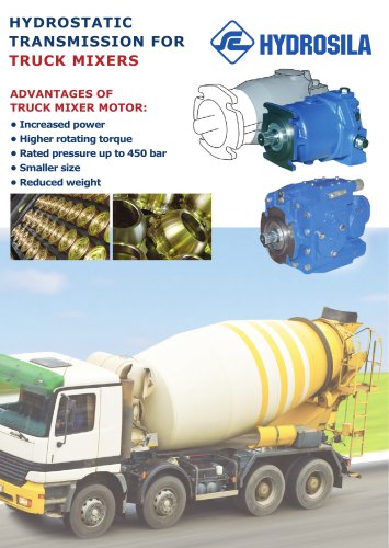 Hydrostatic transmission for truck mixers