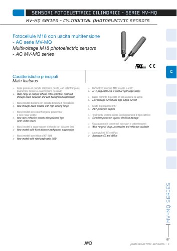 M18 AC photoelectric sensors  