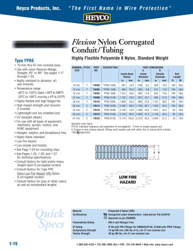 Flexicon Nylon Corrugated Conduit/Tubing Type FPAS