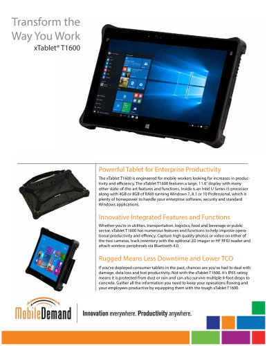 xTablet T1600 Tablet