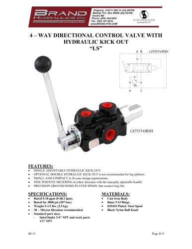 4-way directional control w/ hydraulic kick out