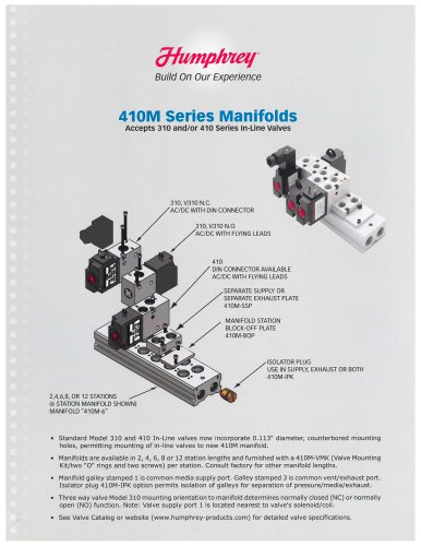 410M Series Manifold Brochure