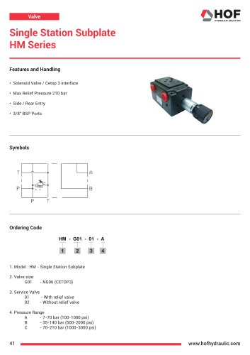 Single Station Subplate HM Series