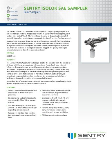 Model SAE ISOLOK® Data Sheet 18.1.16