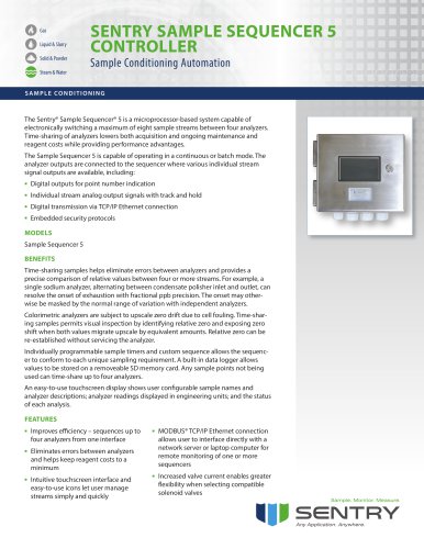 SENTRY SAMPLE SEQUENCER 5 CONTROLLER