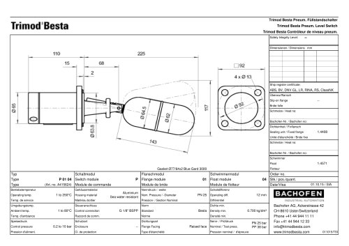 Trimod Besta Pneum. Level Switch P 01 04