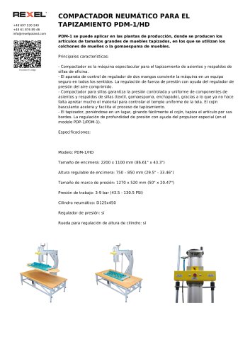 COMPACTADOR NEUMÁTICO PARA EL TAPIZAMIENTO PDM-1/HD