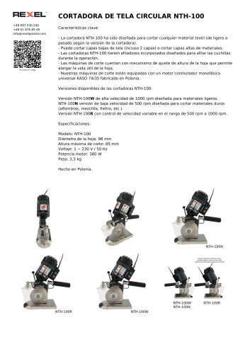 CORTADORA DE TELA CIRCULAR NTH-100
