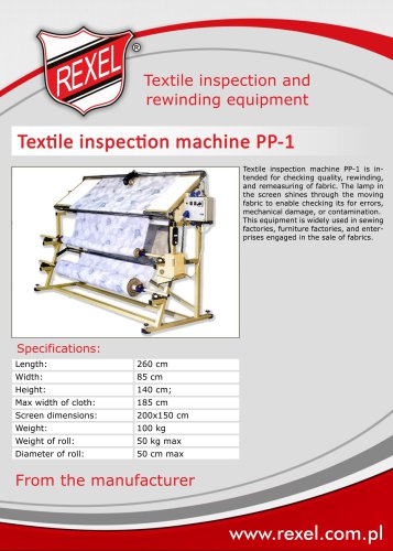 Fabric inspection and rewinding machinery REXEL