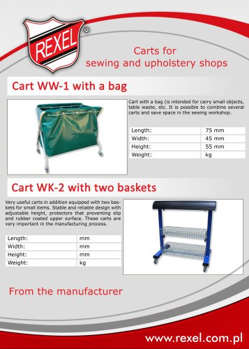 Industrial carts/trolleys for sewing and furniture shops