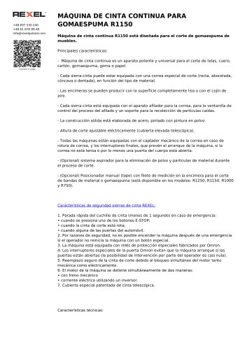 MÁQUINA DE CINTA CONTINUA PARA GOMAESPUMA R1150