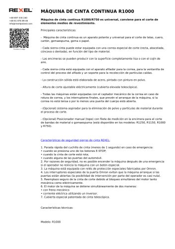 MÁQUINA DE CINTA CONTINUA R1000