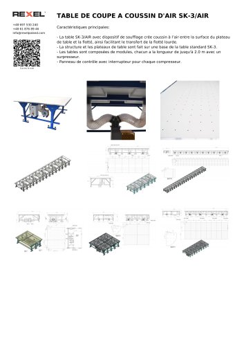 MESA DE CORTE CON AIRE, MESA DE CORTE CON COJÍN DE AIRE, MESA DE CORTE CON SOPLADO DE AIRE SK-3 AIR