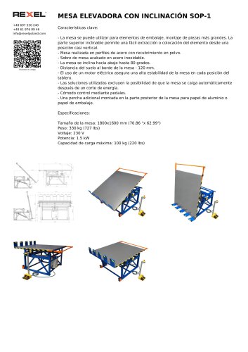 MESA ELEVADORA CON INCLINACIÓN SOP-1