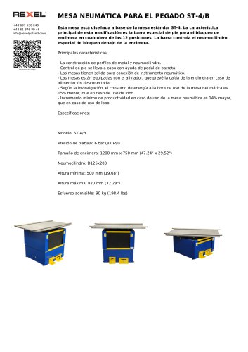 MESA NEUMÁTICA PARA EL PEGADO ST-4/B