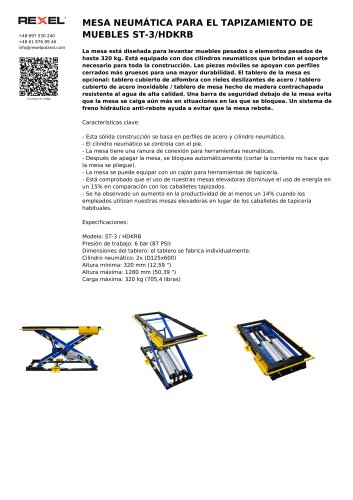 MESA NEUMÁTICA PARA EL TAPIZAMIENTO DE MUEBLES ST-3 HD KRB