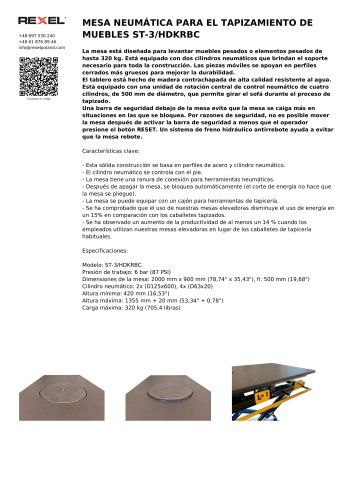 MESA NEUMÁTICA PARA EL TAPIZAMIENTO DE MUEBLES ST-3 HD KRB C