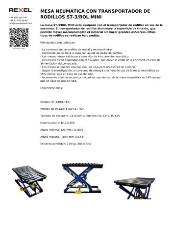 MESA NEUMÁTICA PARA EL TAPIZAMIENTO DE MUEBLES ST-3 ROL MINI