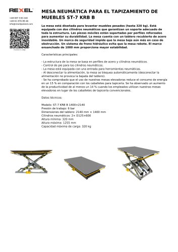 MESA NEUMÁTICA PARA EL TAPIZAMIENTO DE MUEBLES ST-7 KRB B 