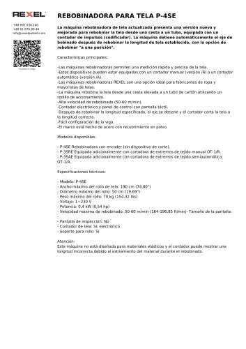 REBOBINADORA PARA TELA P-4SE