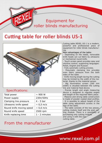 Roller blinds manufacturing equipment REXEL