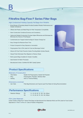 Filtrafine Bag-Flow F Series