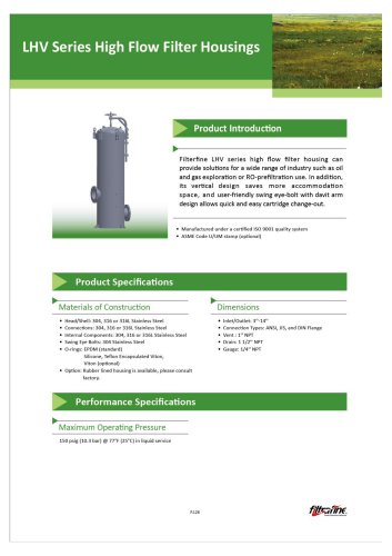 LVH Series High Flow Filter Housings