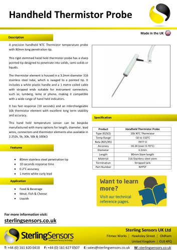 Handheld Thermistor Probe