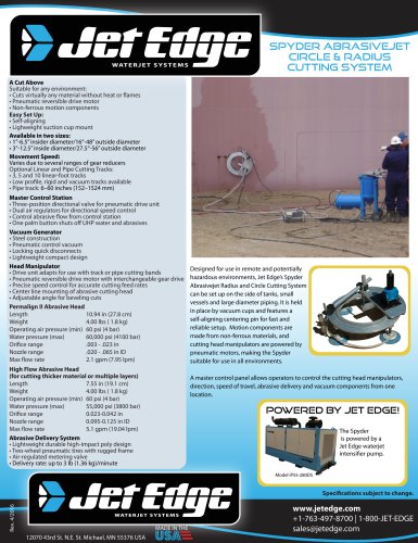 spyder abrasivejet circle & radius cutting system