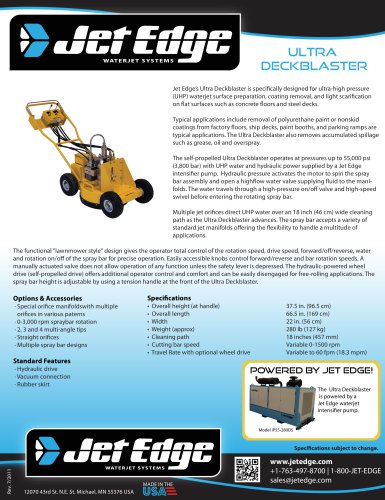 Ultra Deckblaster - Waterjet Surface Preparation, Coating Removal Tool