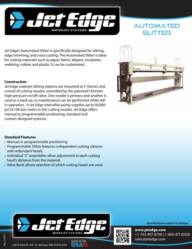 Waterjet Slitting System - Automated Slitter