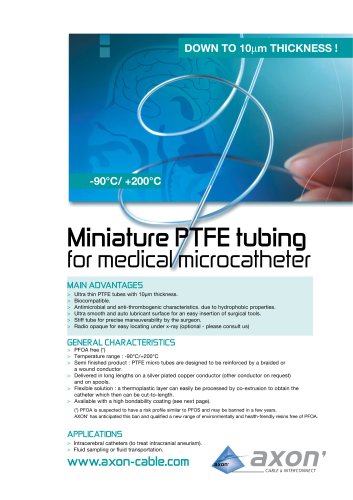 Miniature PTFE tubing