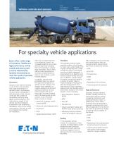 Vehicle controls and sensors for speciality vehicle