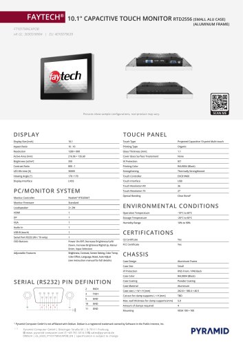 10.1" CAPACITIVE TOUCH MONITOR RTD2556 (SMALL ALU CASE)