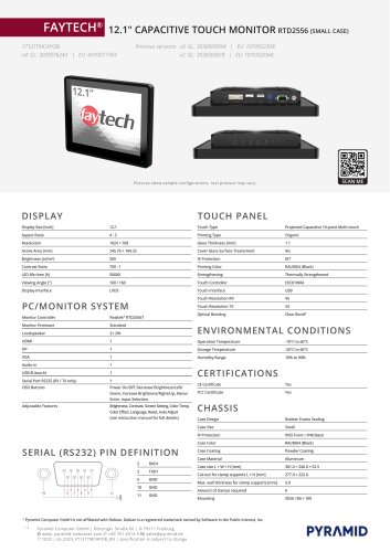 12.1" CAPACITIVE TOUCH MONITOR RTD2556 (SMALL CASE)